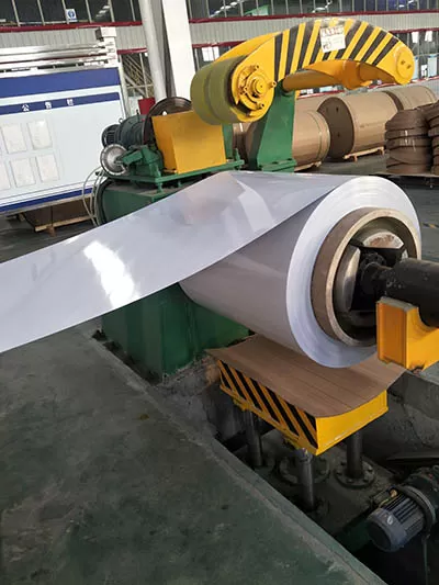 Cutting color coated aluminum coil bulk goods